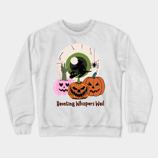 "Haunting Whispers Wail: Unveil the Mysteries of Halloween" Crewneck Sweatshirt by WEARWORLD